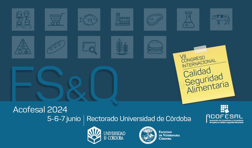 ACOFESAL1's tweet photo. Del 5 al 7 de Junio te esperamos en el VII Congreso Internacional de Calidad y Seguridad Alimentaria que celebramos en Córdoba
Abordaremos aspectos de gran relevancia
#aguas #alérgenos #contaminantes #prodprimaria #nutricion #desperdicio #higiene #laboratorio #consultoria e #IDi https://t.co/4weHHVd94C