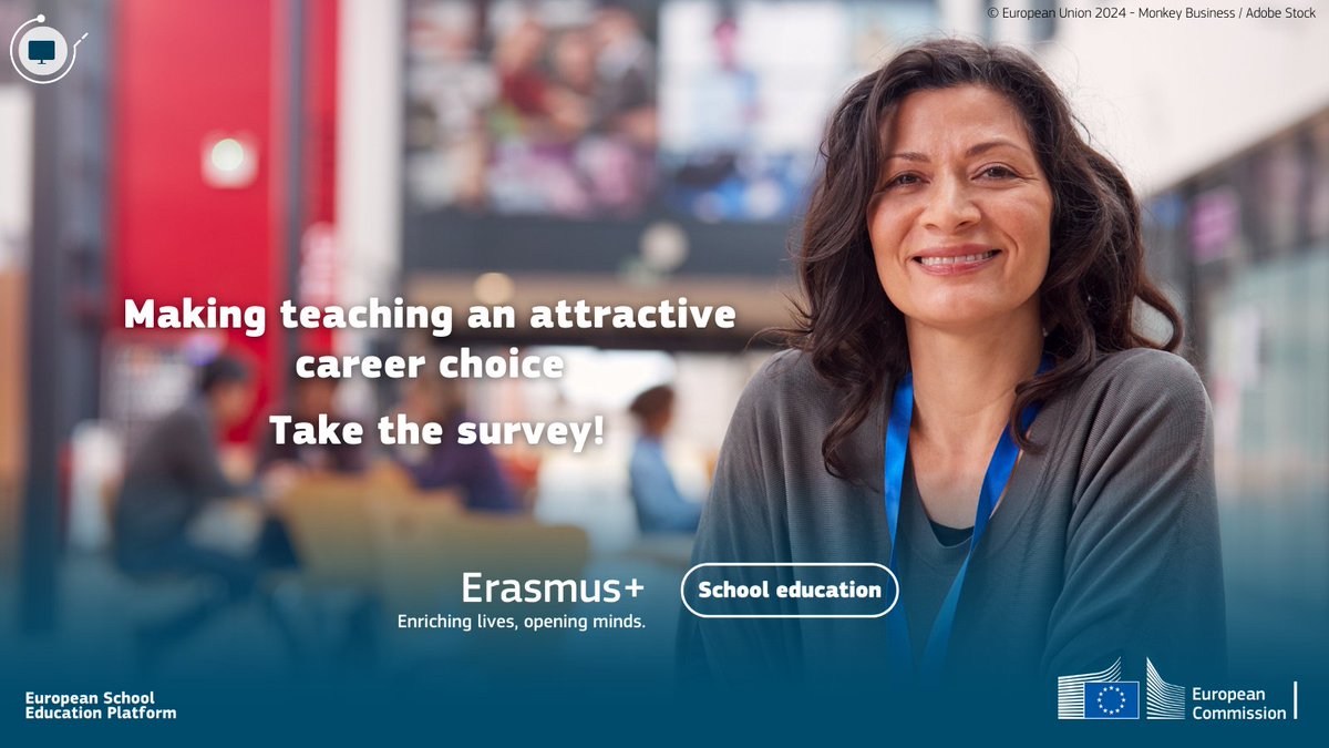 📣 Calling all educators and policymakers! Your voice matters in shaping the future of teaching careers in the EU! Share your insights in this European School Education short survey. Take the survey by 29 February 👉 bit.ly/3HW3qPV