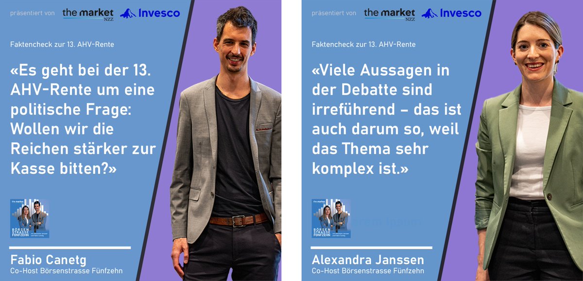 Der ökonomische Fakten-Check zur 13. AHV-Rente in  der #BörsenstrasseFünfzehn. 

Bei der politischen Interpretation waren @fabiocanetg und ich definitiv nicht gleicher Meinung. 🤯

Bei den Fakten hingegen schon. 💡

🔗 open.spotify.com/show/48w0QSNyV…
🔗
podcasts.apple.com/us/podcast/b%C…