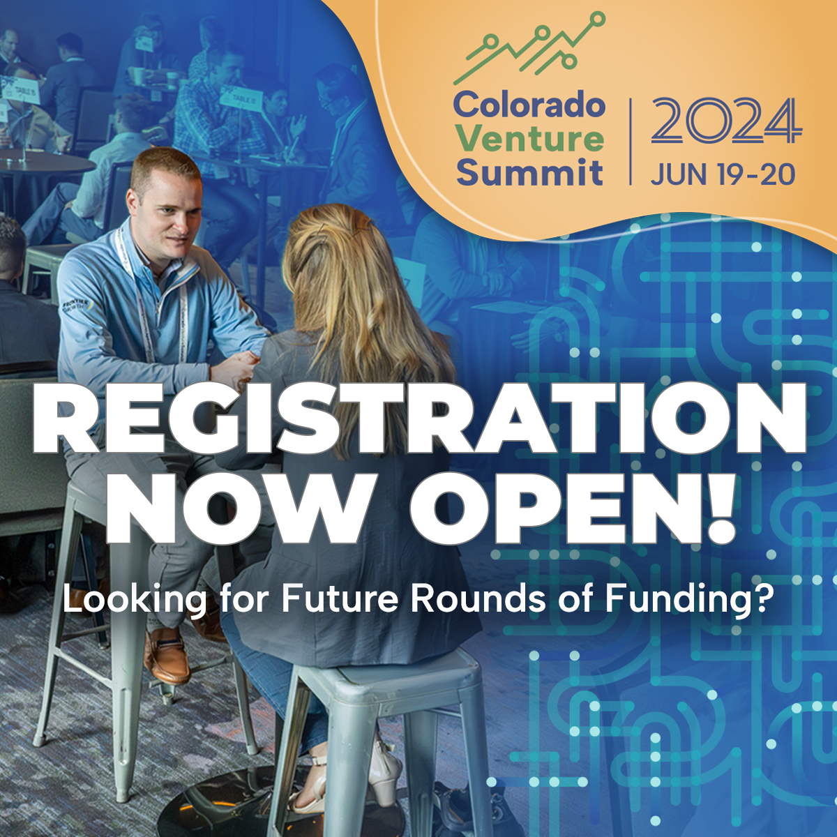 COVentureSummit's tweet photo. Registration opens today for the Colorado Venture Summit! The Summit brings together Venture Capital Investors from around the U.S. who are interested in the opportunity to meet with tech CEOs/Founders from the Rocky Mountain Region for future rounds of funding. https://t.co/EM4nth8i9a