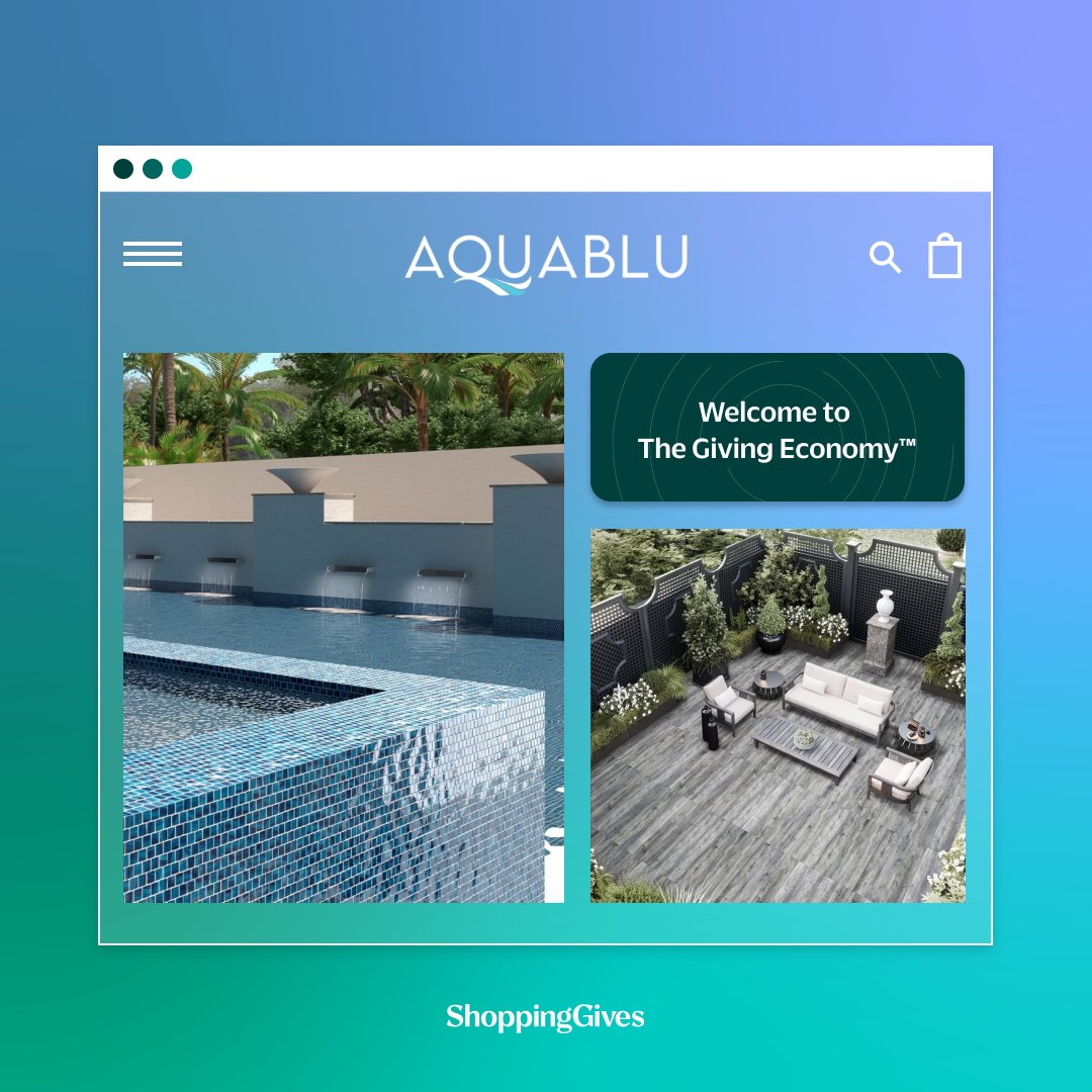 ShoppingGives is partnered with <a href="/AquaBluMosaics/">AquaBlu Mosaics</a>! Through this partnership, consumers can shop for fine hand-selected tiles &amp; mosaics for pools, home interiors, hardscapes, &amp; more while making a positive impact. Discover how AquaBlu Mosaics is giving back! bit.ly/3SzFy9k