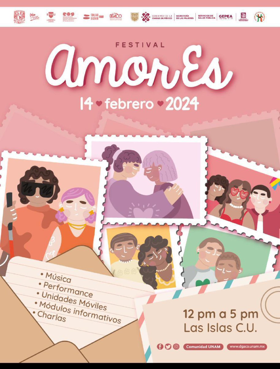 Compis:

Acá les dejo tres eventos muy muy buenos para este 14 de febrero. 

#LGBT
#DerechosSexuales
#NoalAmorRomantico
#CDMX