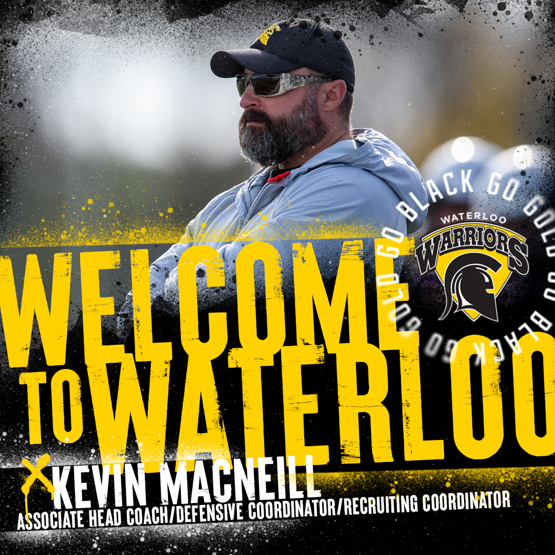 🎉 Exciting news for the Waterloo Warriors football program! 

Kevin MacNeill has been appointed as Associate Head Coach, Defensive Coordinator, and Recruiting Coordinator 🏈

🔗gowarriorsgo.ca/kevinmacneill

#GoBlackGoGold