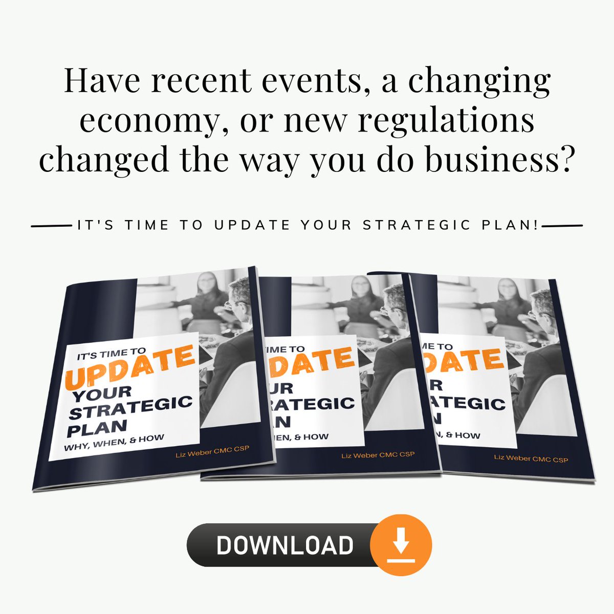 Is It Time to Update Your Strategic Plan?
DOWNLOAD this FREE PDF & find out!!
bit.ly/3cwpbVN

#ExecutivesandManagement #NonprofitLeadership #CEO #StrategicLeadership