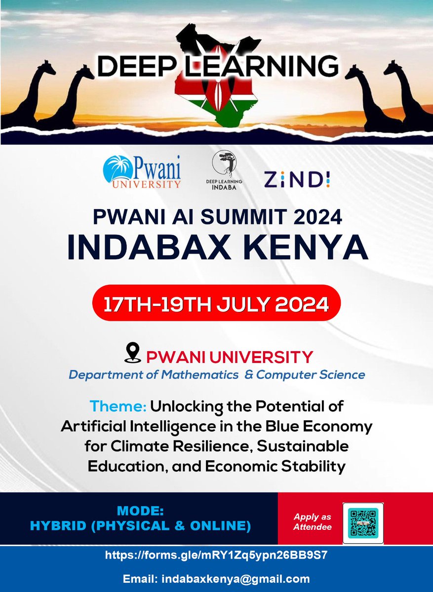 Deep Learning Indaba𝕏 Kenya (@indabaxkenya) on Twitter photo 💥🧮 🚀 🚀 We are going to #Pwani for #AI Summit <a href="/PU_Kilifi/">Pwani University</a>!
🤖✨ This is a unique opportunity to dive into AI, connect with experts, innovate & showcase your work. 🌍💡 Students are encouraged to apply.
#AI #DLI #ML #tinyML
<a href="/shakir_za/">Shakir Mohamed</a> <a href="/siminyu_kat/">Kathleen S.</a> <a href="/ulrichpaquet/">Ulrich Paquet</a> <a href="/AIforGood/">AI for Good 🇺🇳 #AIforGood</a> 💥🧮 🚀 🚀 We are going to #Pwani for #AI Summit <a href="/PU_Kilifi/">Pwani University</a>!
🤖✨ This is a unique opportunity to dive into AI, connect with experts, innovate & showcase your work. 🌍💡 Students are encouraged to apply.
#AI #DLI #ML #tinyML
<a href="/shakir_za/">Shakir Mohamed</a> <a href="/siminyu_kat/">Kathleen S.</a> <a href="/ulrichpaquet/">Ulrich Paquet</a> <a href="/AIforGood/">AI for Good 🇺🇳 #AIforGood</a>