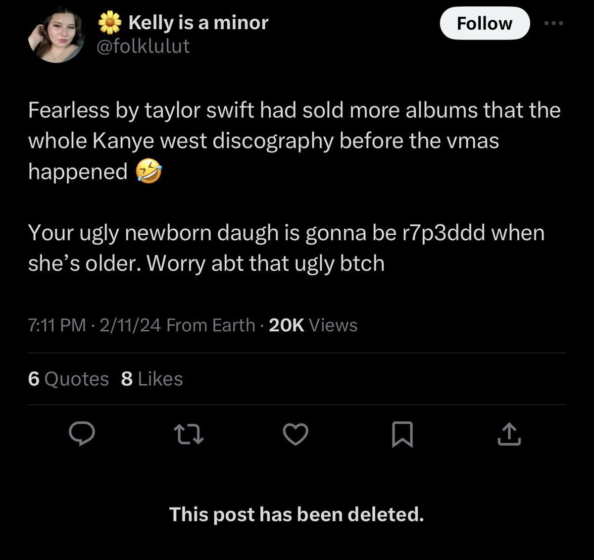 Taylor Swift fans are making r*pe threats and telling a pregnant woman she is going to have a miscarriage. This is beyond gross…