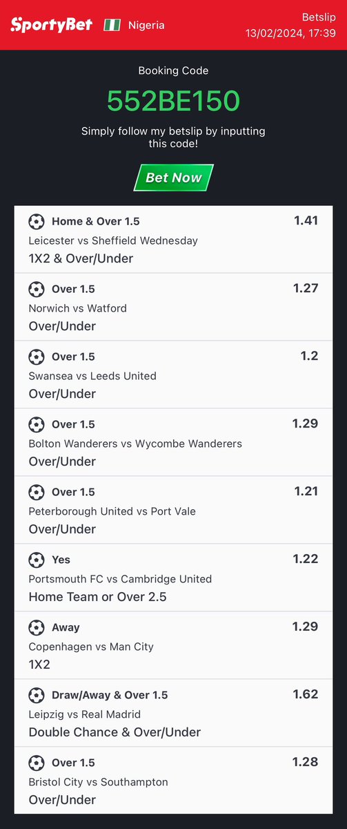 10 Odds 552BE150