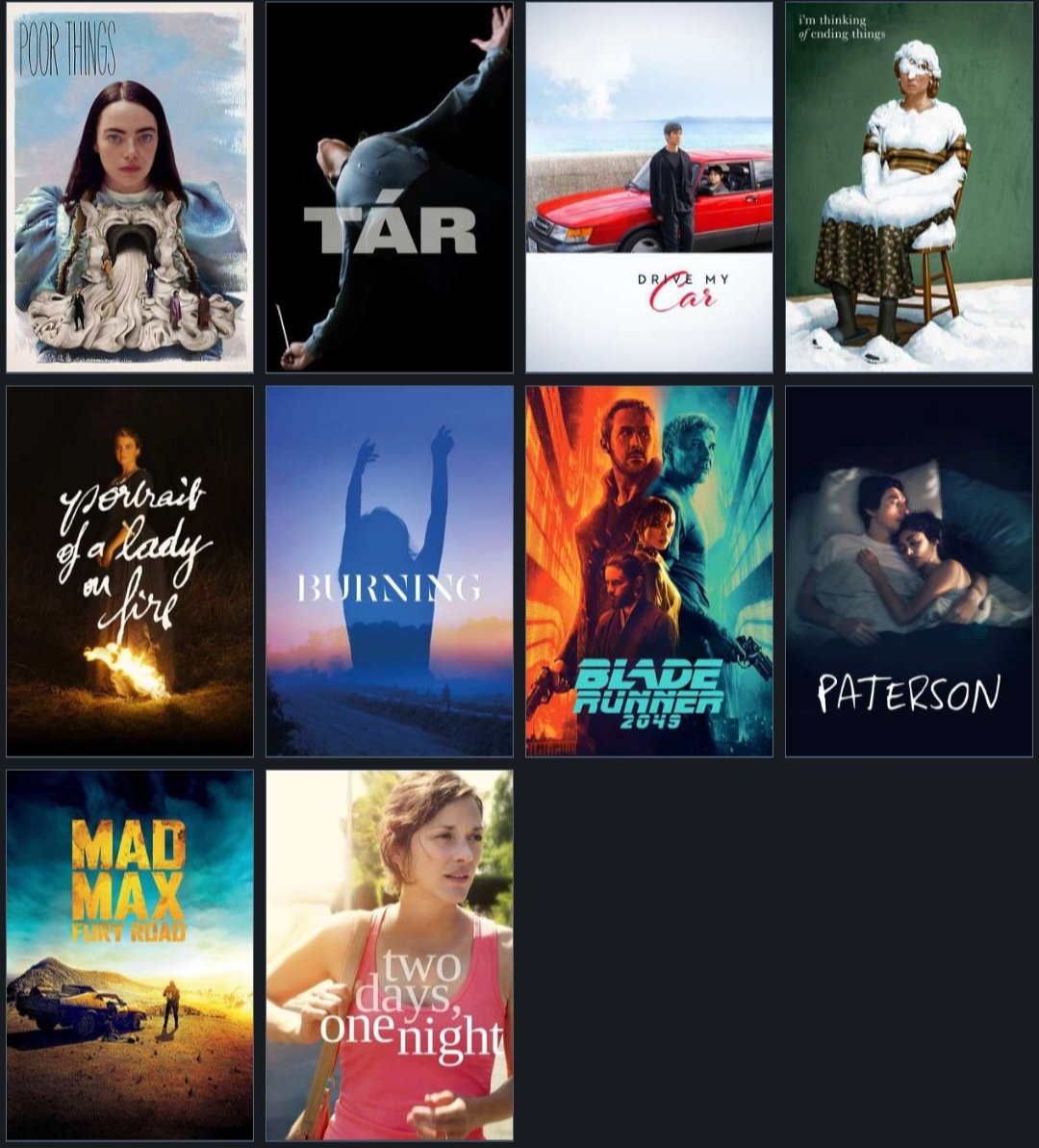 my favorite films over the last decade: