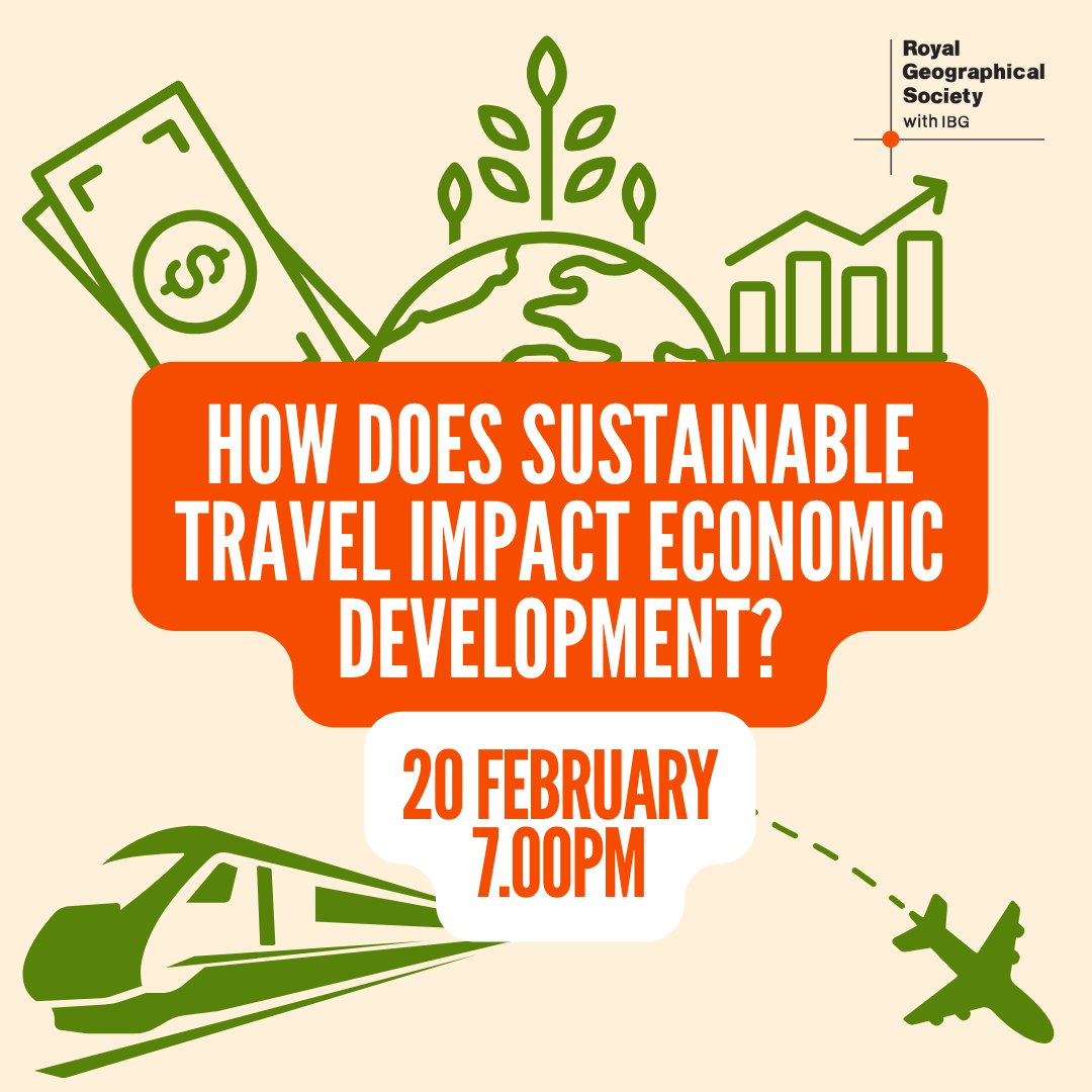 How do your travel choices affect the economy of your destination? Join us next week to explore the links between sustainable travel and economic development: rgs.org/events/upcomin… 📍Society or online 📅20 February ⏰7.00pm 🪙From £5 Follow the🧵to meet our panel…