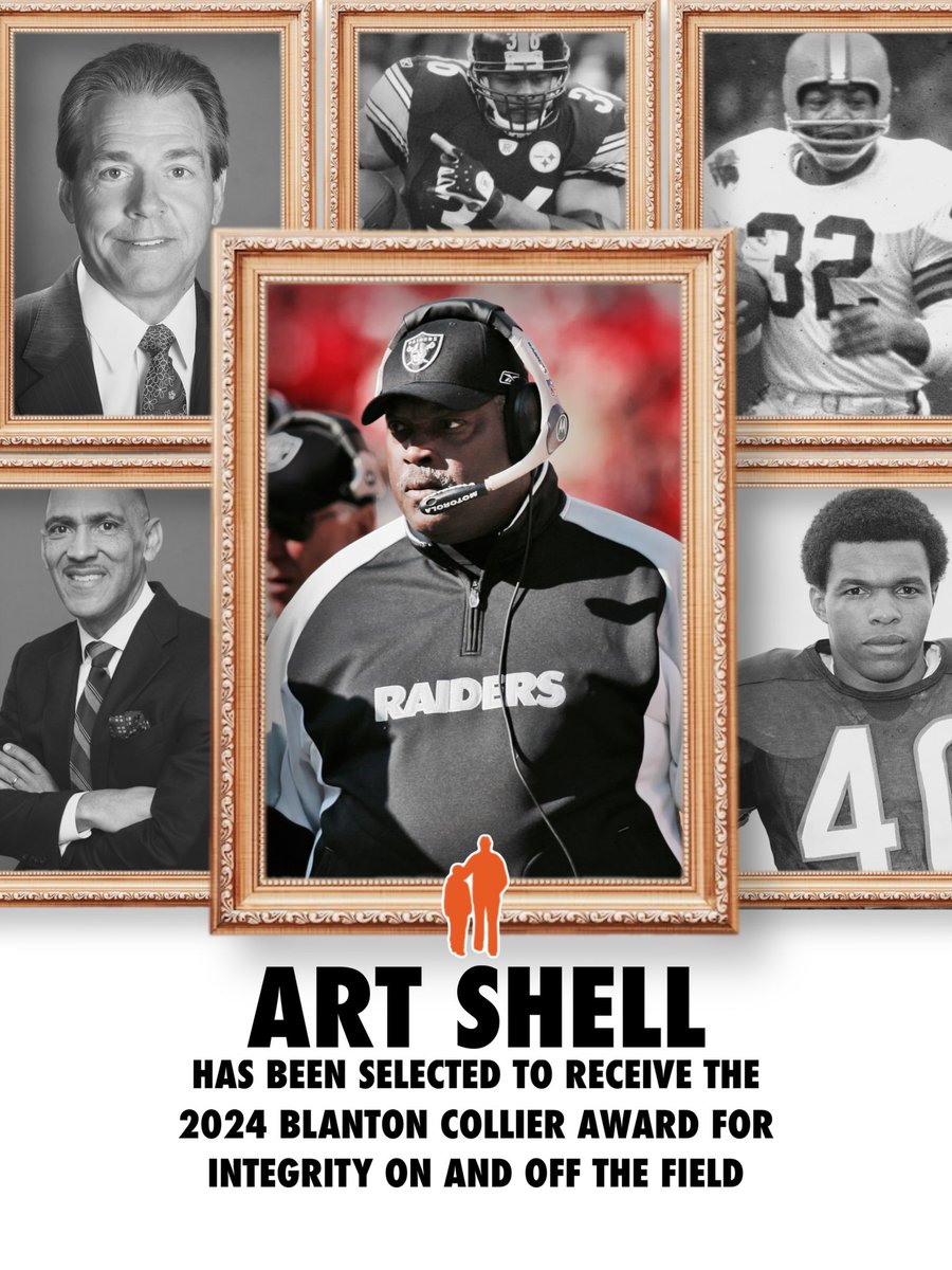 BlantonCollier's tweet photo. The Blanton Collier Sportsmanship Group joins with the Kentucky Pro Football HOF to present the Blanton Collier Award for integrity On and Off the Field. The 2024 recipient is Art Shell, the first modern day African American to serve as head coach in the NFL. https://t.co/7txk6DWFit