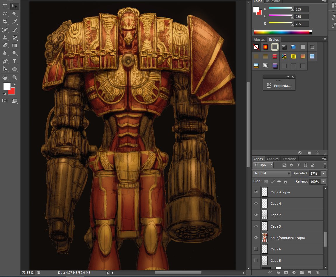 Rochaku2's tweet photo. Warhammer 40k Knight concept. Started coloring it, how is it looking #artmoots? https://t.co/yRihl48wXH