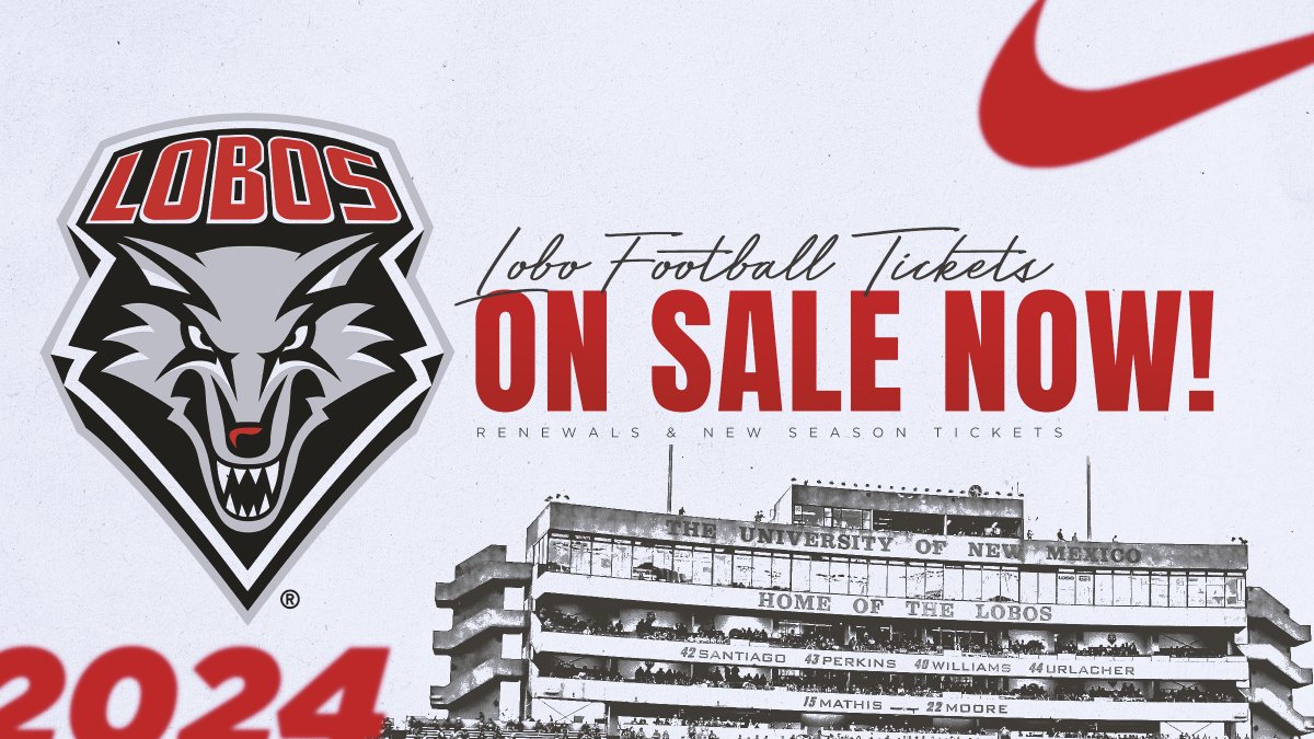 Football season tickets and renewals are now available! Secure your seat in University Stadium for the 2024 🏈 season. Renewals ➡️ golobos.com/myaccount New Season Tickets ➡️ app.golobos.com/FB24SeasonTick… #GoLobos | #EarnedNotGiven