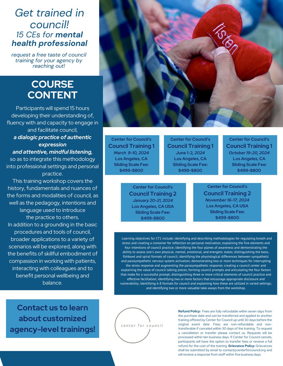 Are you a mental health professional in ​need of CE contact hours? Our next workshop is March 9-10 and we would love to have you! Go to c4c.link/FLOW ✨