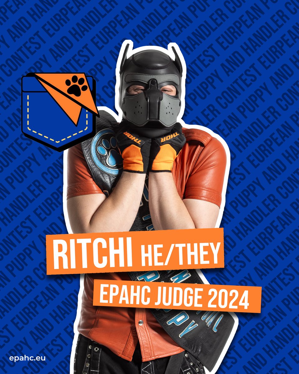 EuroPAHC's tweet image. Introducing the judges 
for EPAHC 2024 @DarklandsFest 
Ritchi – IPTC International Puppy 2023 – Representing the international puppy community (he/they)
