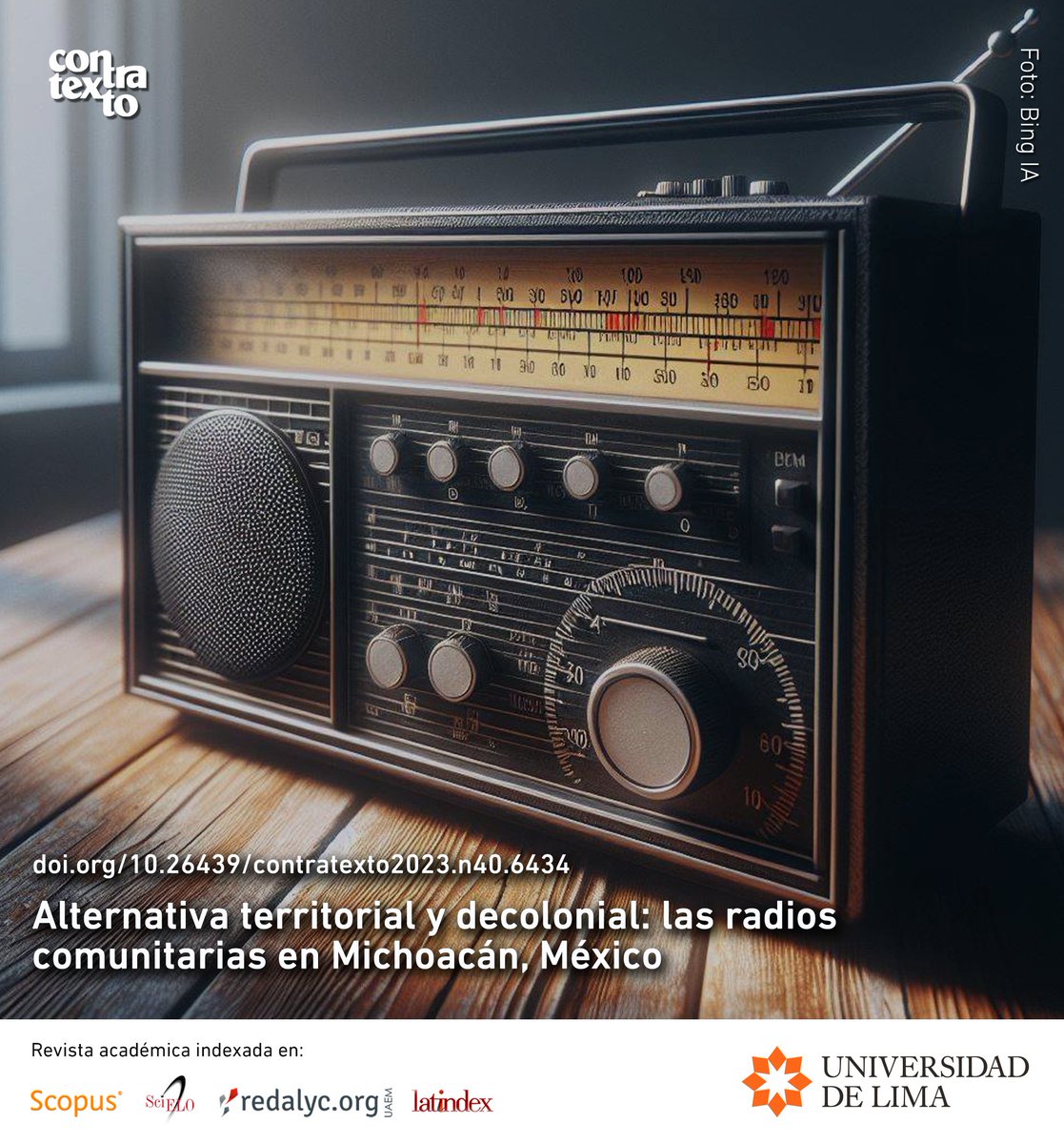 Contratexto_UL's tweet photo. #Dosier40 | El artículo de Raul Anthony Olmedo Neri (@UNAM_MX, 🇲🇽) analiza cómo las radios comunitarias reduce la desigualdad en información y comunicación en comunidades rurales que cuentan con una gran #brechadigital.
#DOI: https://t.co/qCTxbe6jpY
#OpenAccess #radio #rural https://t.co/PziDURVCWM