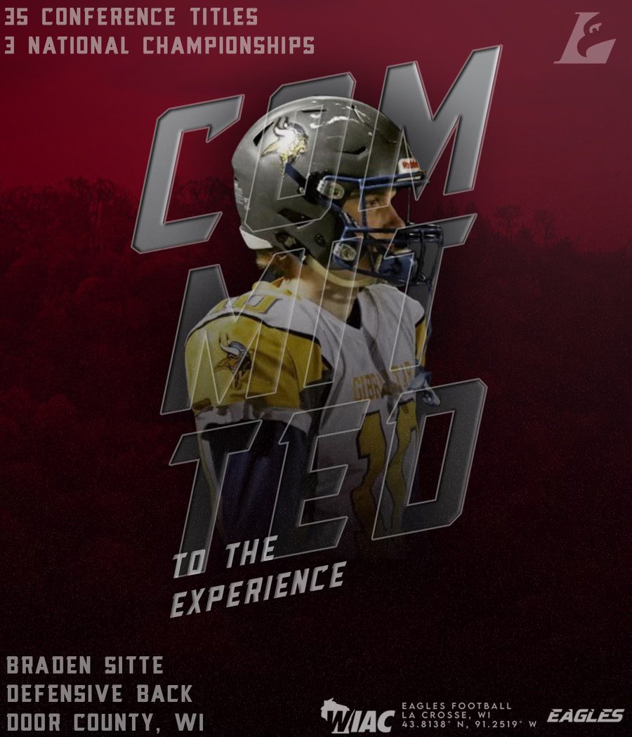braden sitte (@bradensitte) on Twitter photo Excited to announce I will be continuing my academic and athletic career at The University of Wisconsin-La Crosse! <a href="/CoachMZweifel/">Michael Zweifel</a> <a href="/UWLCoachJanus/">Matt Janus</a> Excited to announce I will be continuing my academic and athletic career at The University of Wisconsin-La Crosse! <a href="/CoachMZweifel/">Michael Zweifel</a> <a href="/UWLCoachJanus/">Matt Janus</a>