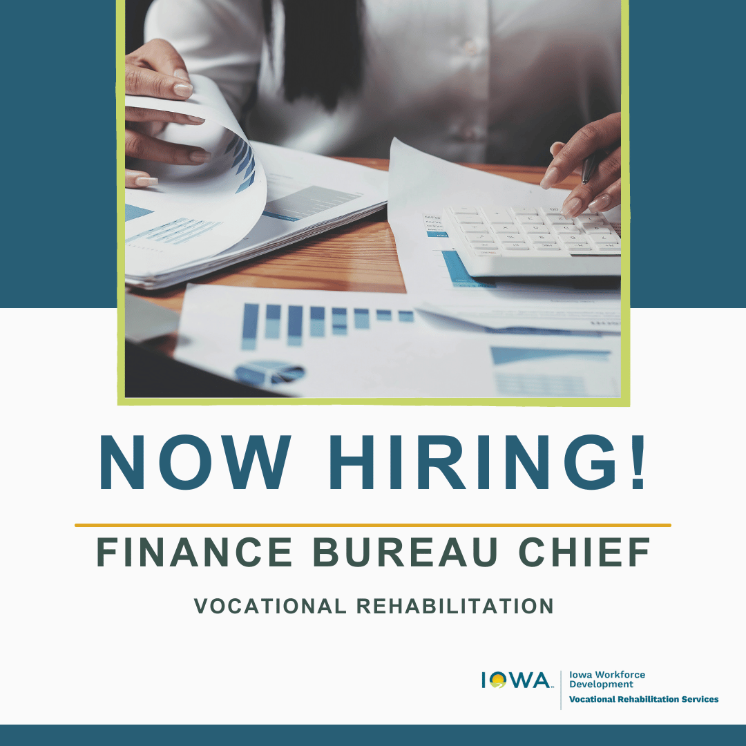 IowaVRS's tweet image. Come work with us! Our team is seeking talent in the field of #finance as a Finance Bureau Chief and would be trained by the person formerly in the position. Applications close Thursday, February 15, 2024. #Careers #IowaWorkforceDevelopment 

Apply here: governmentjobs.com/careers/iowa/j…