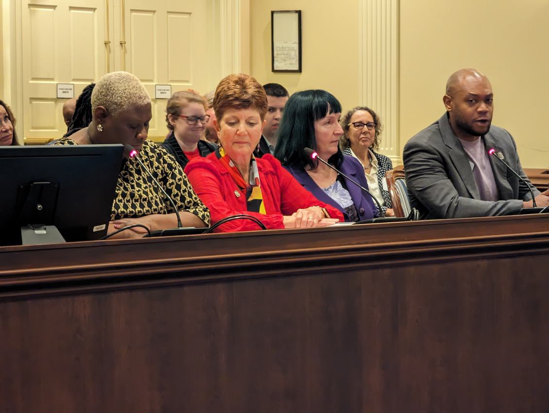 SEIU500's tweet photo. Local 500 shows up for faculty &amp; grad students before the House Appropriations Committee to demand collective bargaining rights.  Let’s not leave any Marylander behind. #CollectiveBargainingNow @SEIU https://t.co/wxO0bPX6qB