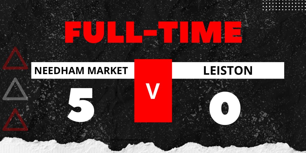 FT: Needham 5-0 @leistonfc Suffolk is red and top of the league 🔴😍🤩 #NeedhamMarketFC