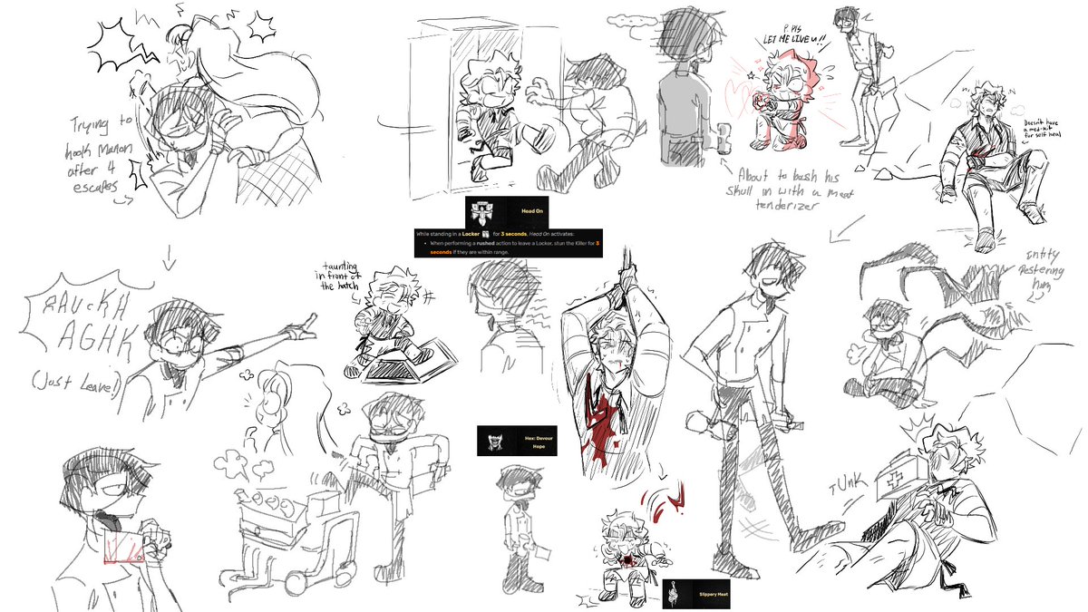 hankatun0921's tweet photo. Dead Plate Dead By Daylight AU aggie sketches dump done by me and @Ekrixart💥🥩💀 https://t.co/aDem757OPm