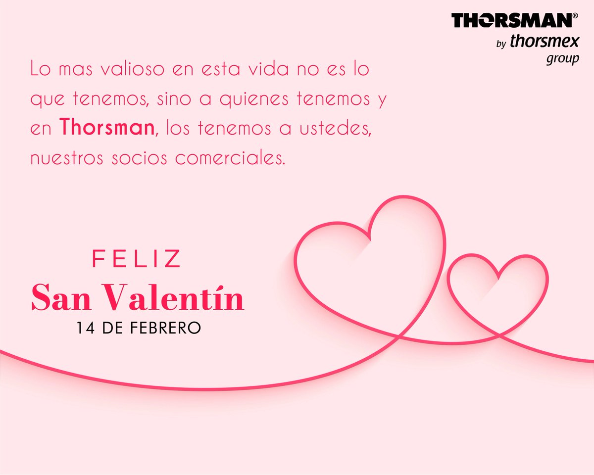 Thorsman, les desea a todos un Feliz Dia de San Valentin❤️🫂

#sanvalentin2024 #diadesanvalentin #diadelamorylaamistad #14defebrero #FelizDiaDeSanValentin #thorsman #amistad #amor #SociosComerciales