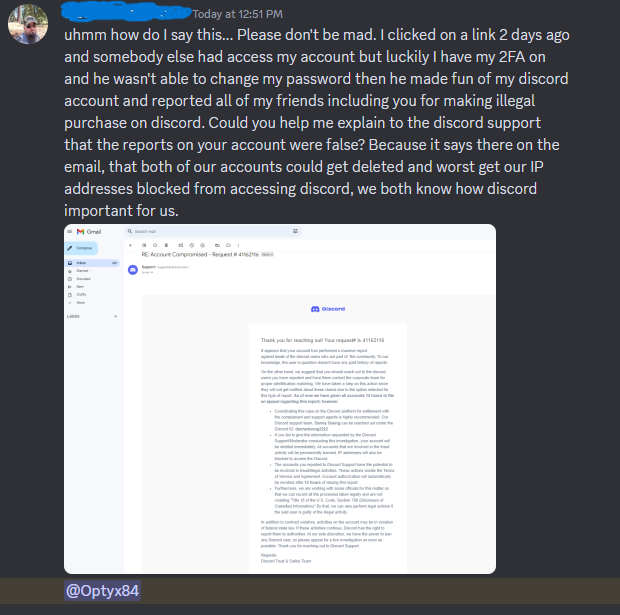 PSA don't fall for this crap! It is a phishing attempt. Best thing you can do is ignore it, and maybe contact the person if you know them personally. Please Share this!