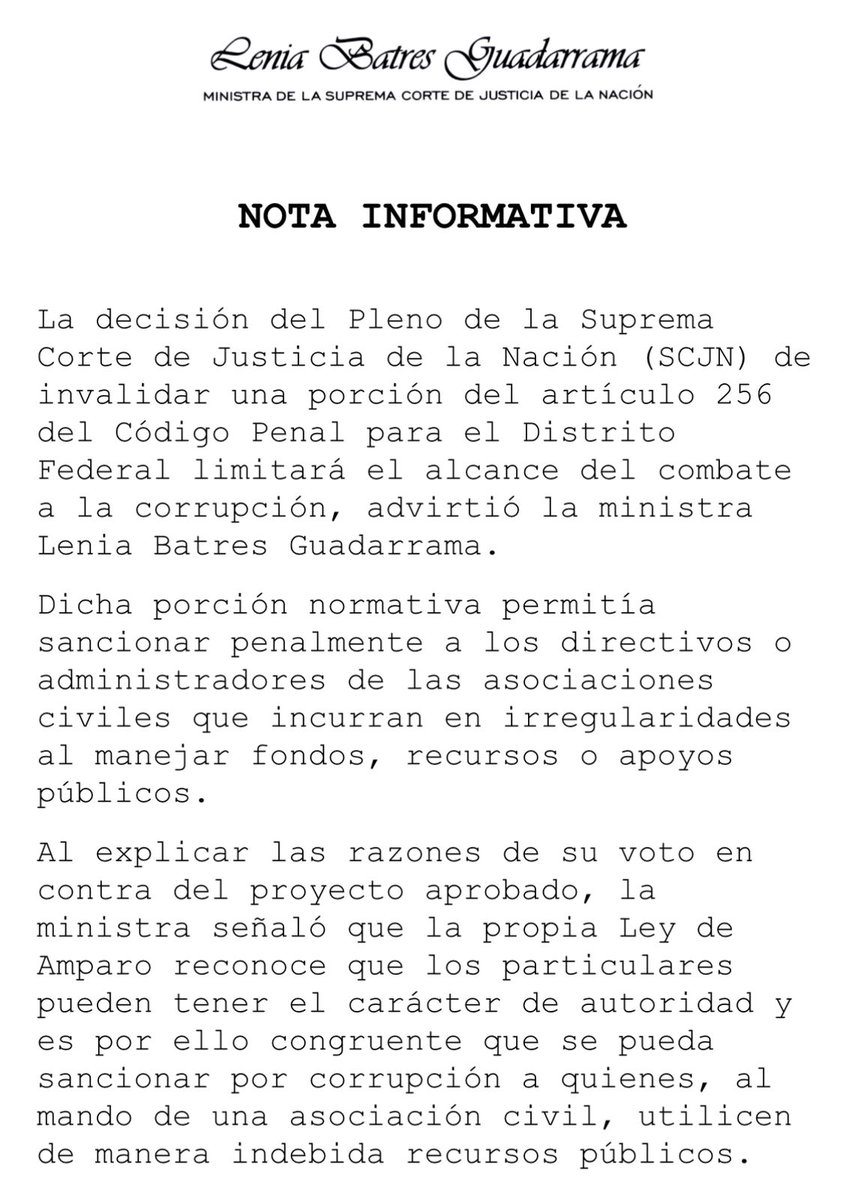 Lenia Batres tweet media