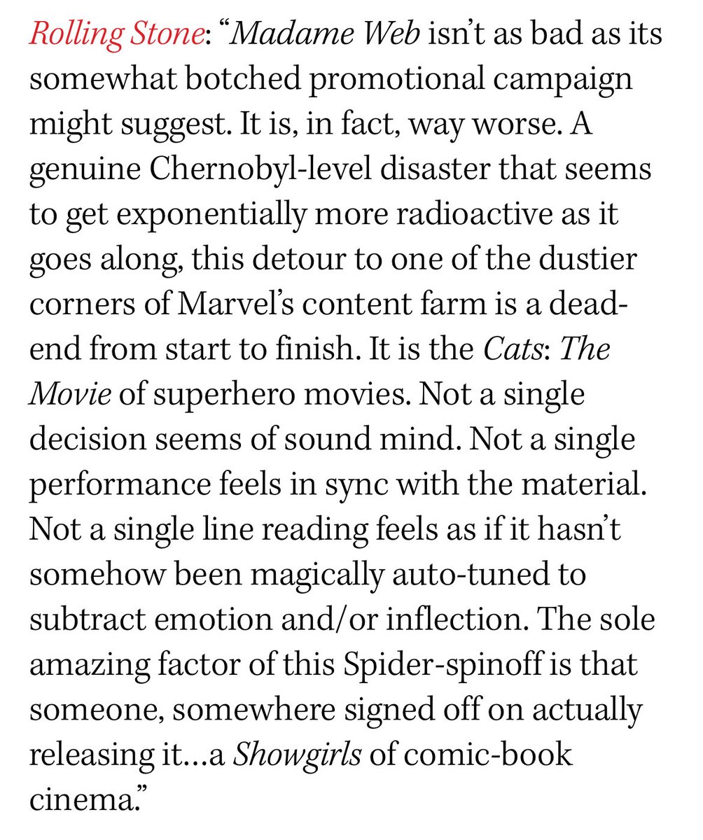 comics47904735's tweet photo. Madame Web sounds like it's great. https://t.co/HJlouk6NnM