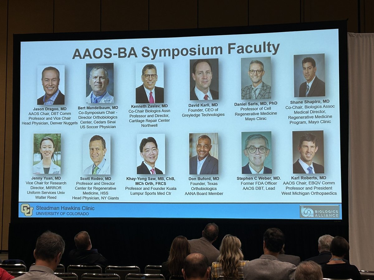 The AAOS/BA Biologics Symposium has kicked off with past BA Chair Dr. Jason Dragoo in room West 2020.