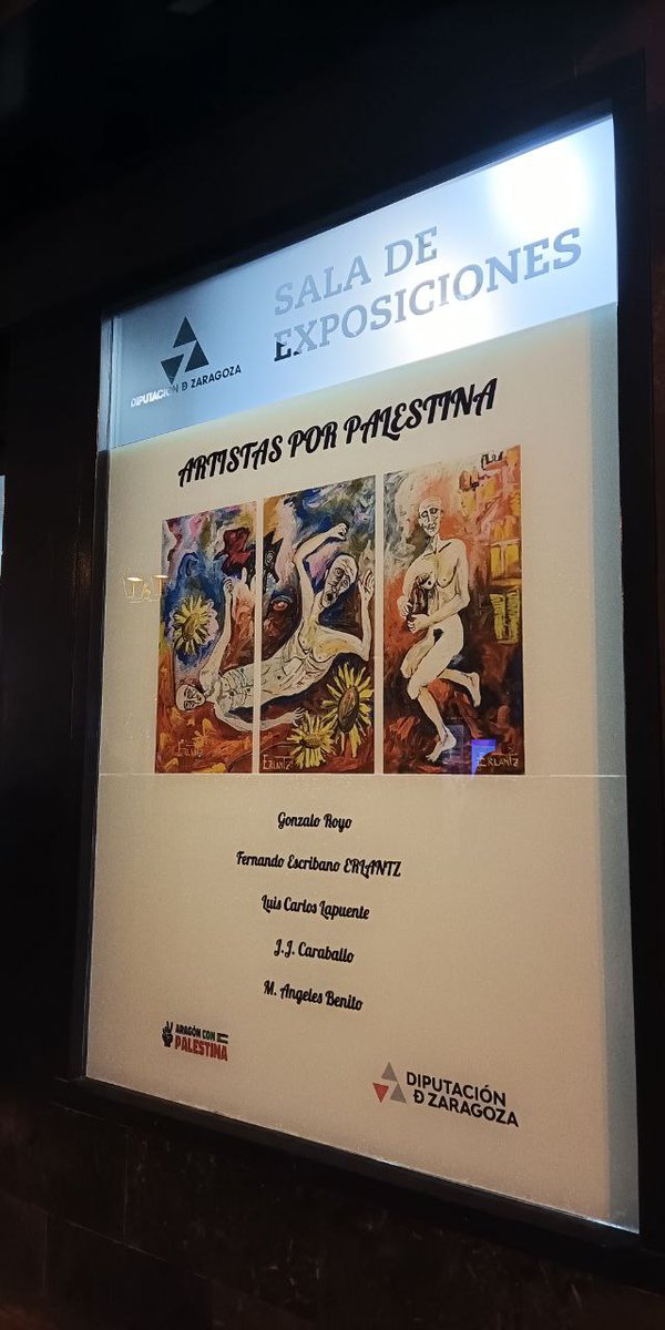🇵🇸🖼️🎨
Inauguración de la exposición en la galería de arte Cuarto Espacio.
La campaña "Artistas por Palestina" organizada por la Coordinadora "Aragón por Palestina" y hospedada por la DPZ.