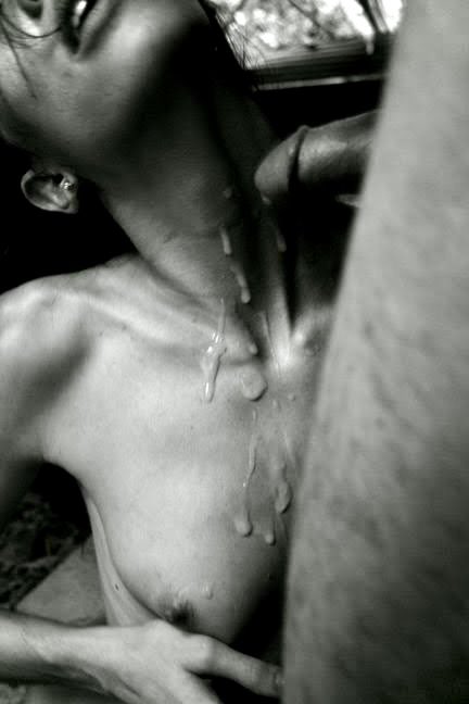 Decorate me. 
Adorn me in droplets of your desire.
Shoot your satisfaction over my dainty décolletage. 
Leave it dripping down my chest, beading on my breasts so I can circle my buds, coating them in your cream.
Bring my fingers to my glossy lips to taste you. To savour you.