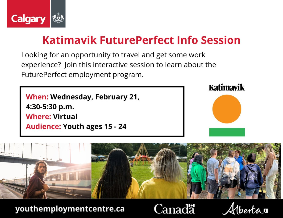 Are you interested in living and working in a different city? Katimavik is looking for participants for their new program called FuturePerfect. Click here to register for our free information session: ow.ly/2Xy250QvXW9