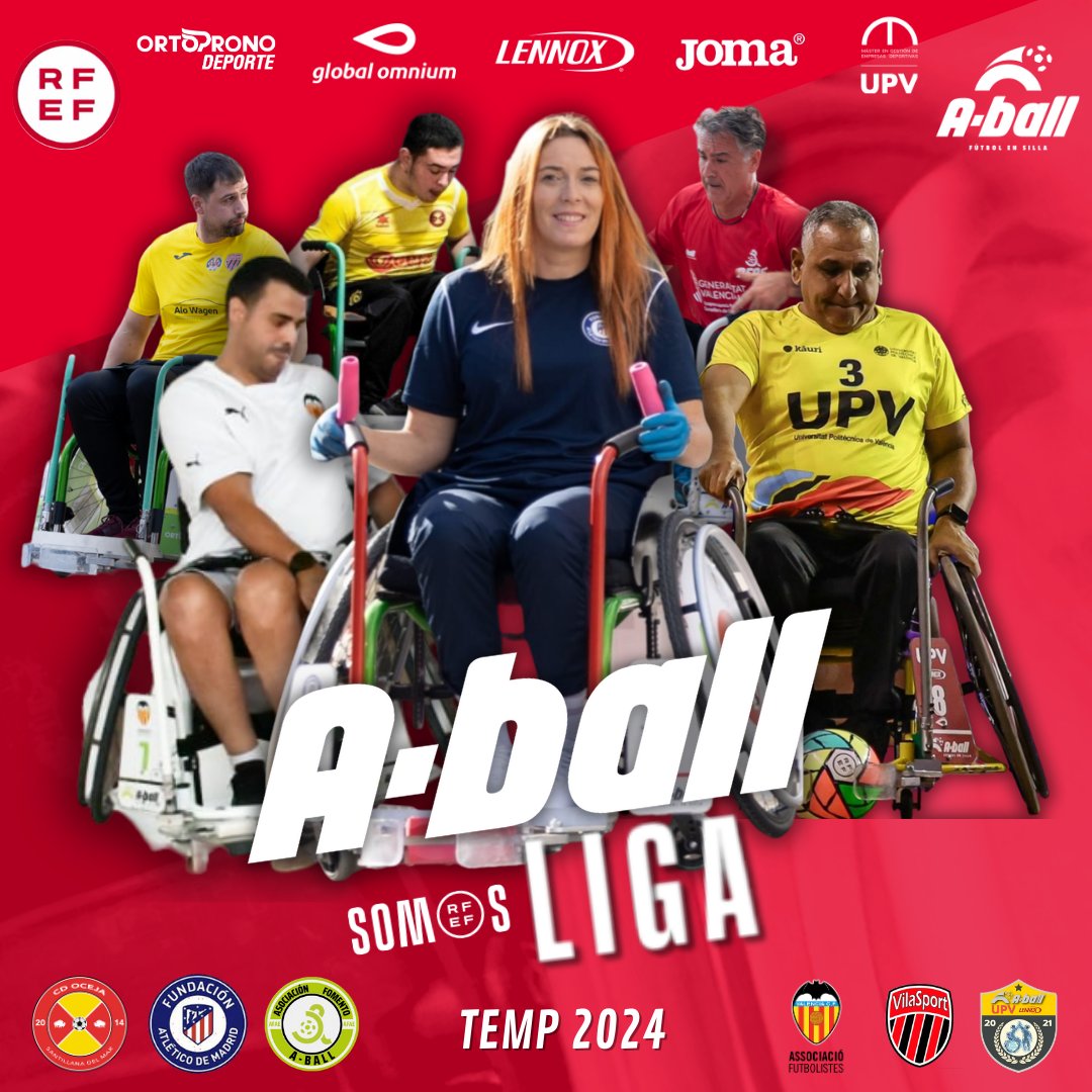 Comienza la primera LIGA de fútbol en silla de ruedas.

Al amparo de la <a href="/rfef/">RFEF</a> los mejores jugadores de este deporte serán los encargados de llevar el espectáculo del A-ball a todos los amantes del deporte rey.💯💪

"FÚTBOL PARA TODOS" #SomosLIGA #SomosAball #deporteinclusivo