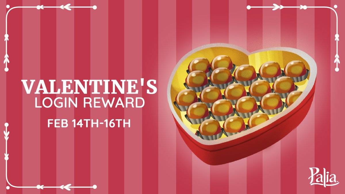Love is in the air! 💕🍫 Log into Palia from February 14th to 16th and receive a sweet surprise - a box of chocolates to gift to your special someone.

Who will be the lucky recipient of your affection? 😍

#Palia #PlayPalia #CozyGames #CozyMMO