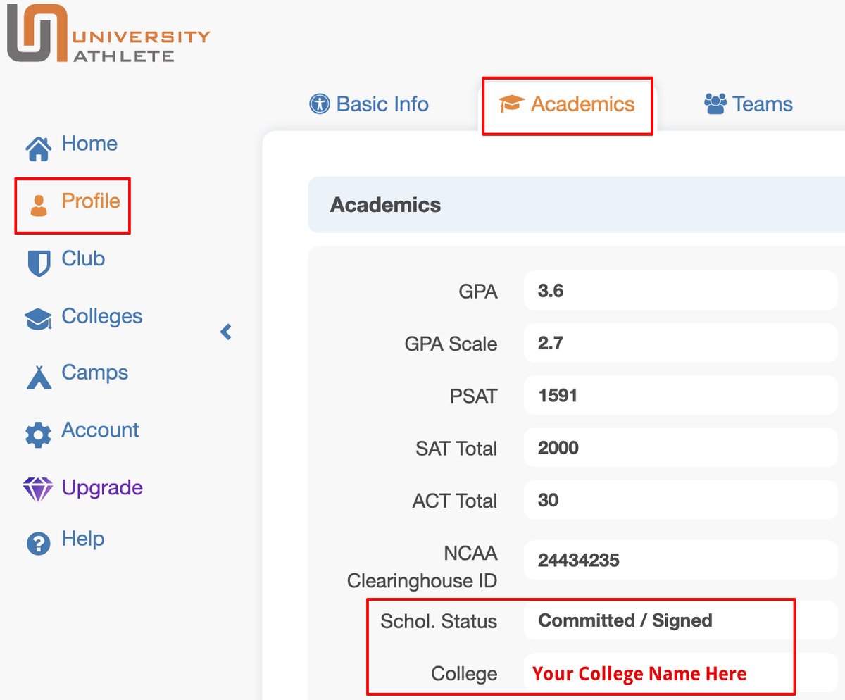 ATHLETES, please update your COMMITMENT STATUS in UA before this weekend! Here is where: