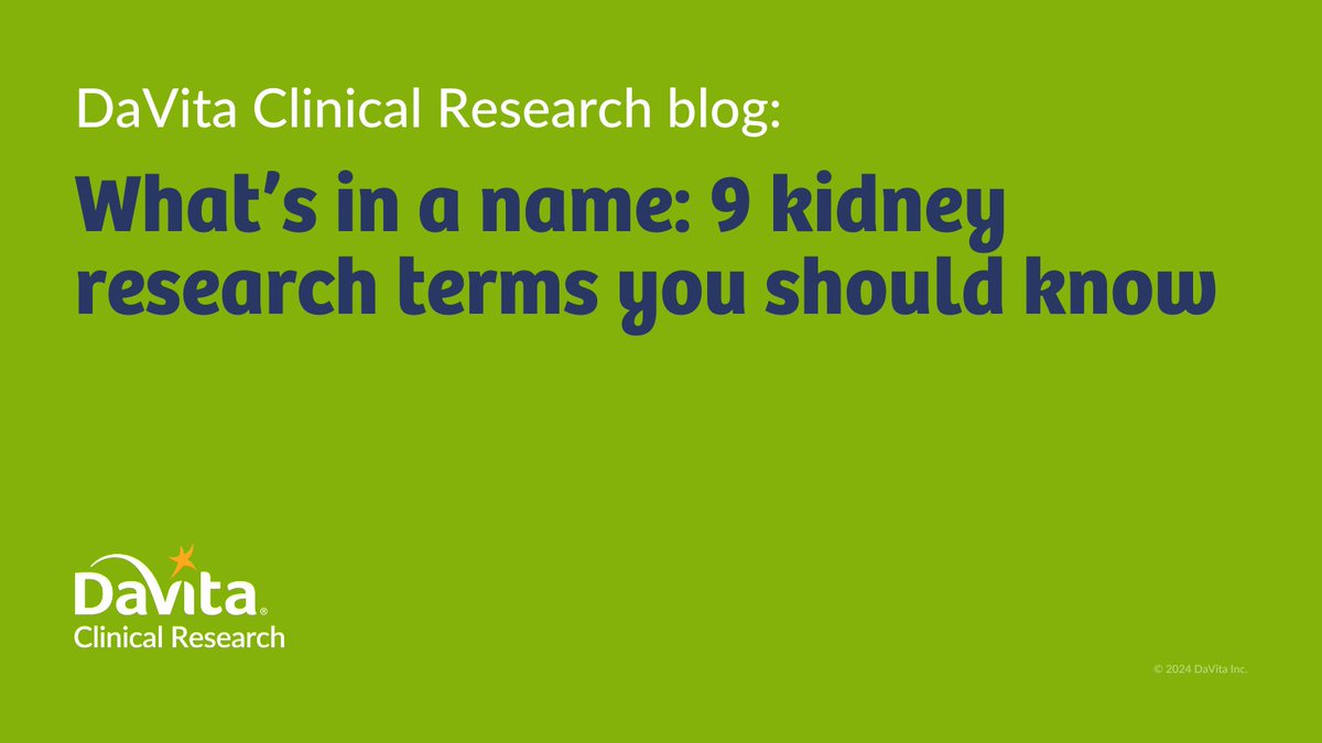 DaVitaDoc's tweet photo. Whether you're new to nephrology or a seasoned pro, staying up-to-date with industry terminology is key. Explore these insights from @DaVitaResearch and elevate your understanding of kidney research: https://t.co/q8WurXHFH9 https://t.co/MKX10r5HmE
