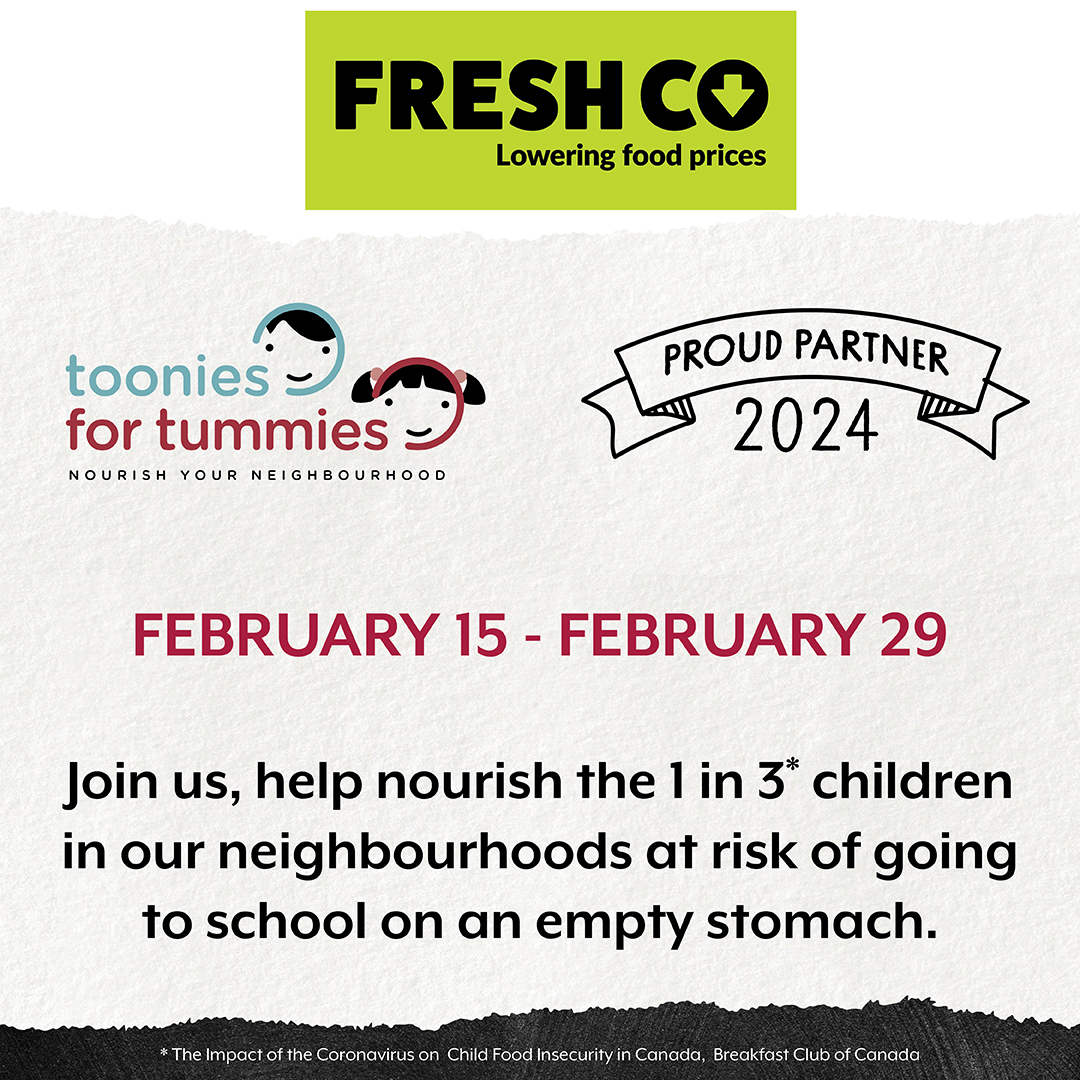 Yahoo! 🎉 #FreshCo is back with their #Toonies4Tummies campaign from February 15th - 29th!  If you’re able, we invite you to donate your toonies knowing that 100% of your donation goes directly towards funding student nutrition programs in schools in your neighbourhood! 🚌