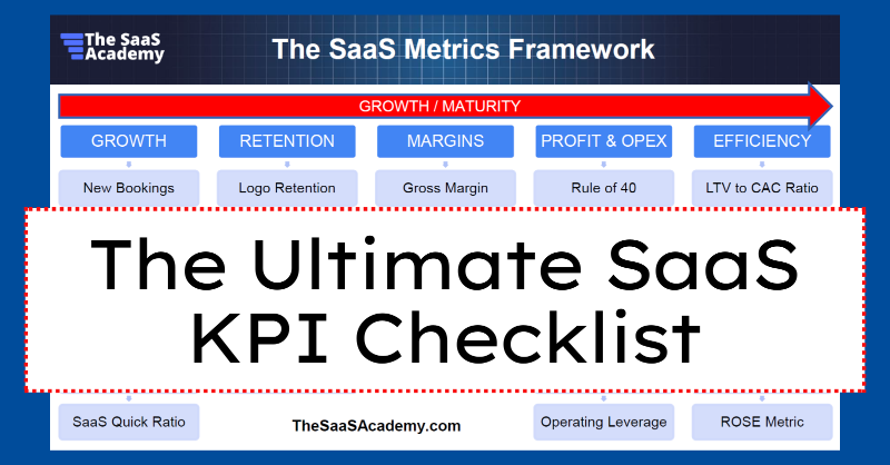 TheSaaSCFO's tweet photo. The Ultimate SaaS CFO KPI Checklist

Download my 5 Pillar SaaS Metrics Framework today!

Use in your SaaS business. Includes my Excel metrics dashboard.

All on the house! Plus you can access free training on the 4 key SaaS finance data sources.

Click below!