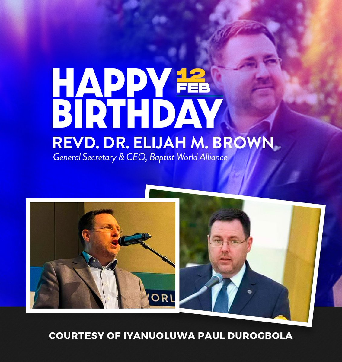 ipdurogbola's tweet photo. Though the calendar may say it's past the occasion, it's never too late to celebrate the remarkable individual that you are @ElijahMBrown. Happy belated birthday to the esteemed GS and CEO of the @BaptistWorld.
#birthday #BaptistWorld #BWAcomms #NigerianBaptistConvention https://t.co/BIo5w9j2iI