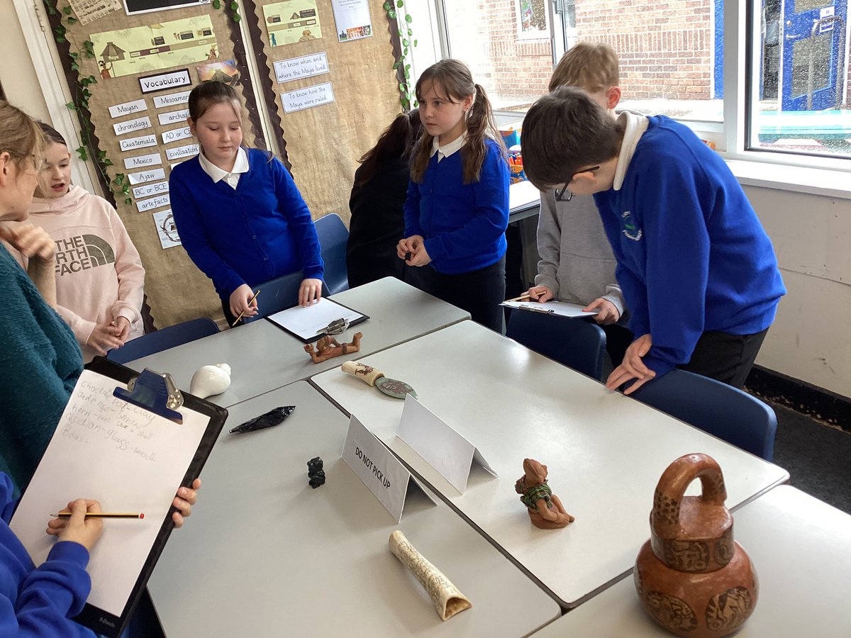 What a wonderful day in UKS2 as we celebrated our Maya topic with a workshop from Dr Diane. Seeing real artefacts that had been discovered by an archaeologist was truly inspiring. Thank you <a href="/mayaarchaeo/">Diane Davies</a> for sharing your knowledge with us.
