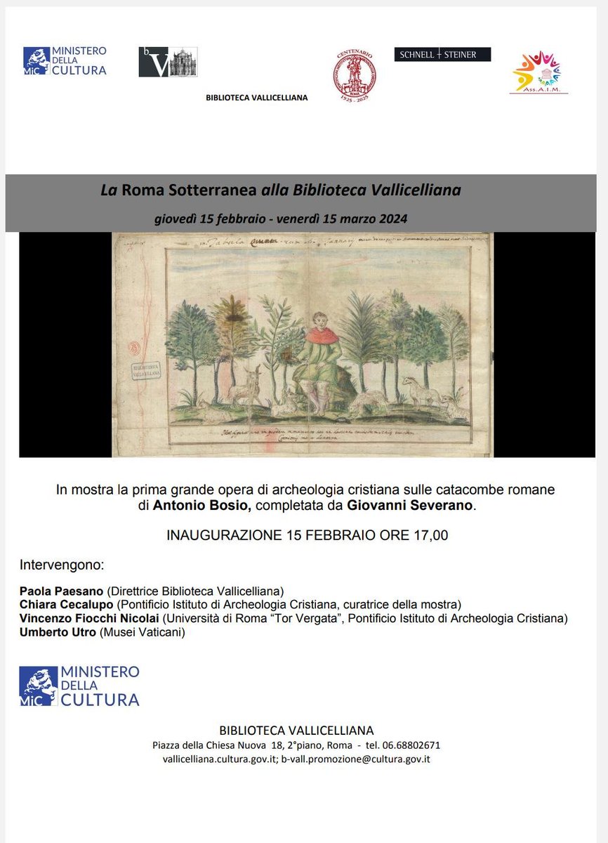 Amici romani, per la prima volta in mostra i manoscritti della 'Roma Sotterranea' di Antonio Bosio. Ci vediamo giovedì! @CatacombSociety @PMartyrum @RIGG1888 @the_bsr @ef_rome @romamedieval @AmAcademyRome @wantedinrome @UMmalta