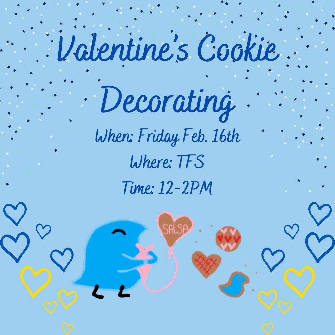 UBC_SALSA's tweet photo. Happy Tuesday SALSA! 

Let your creativity flow and enjoy tasty cookies with your friends by joining us this Friday for Valentine themed cookie decorating!!! 🍪💝

🔗Sign up link: https://t.co/VW1UgIB6lS https://t.co/Ocy1sn3ytd