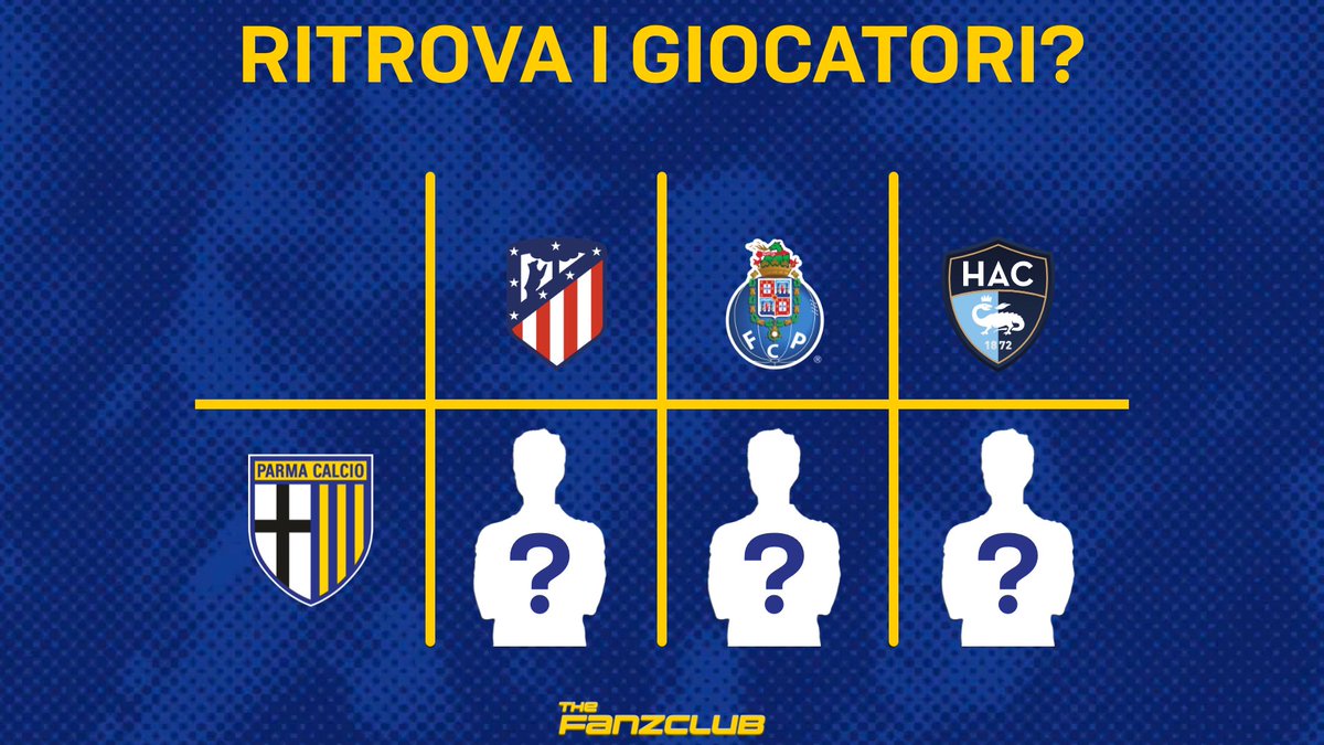 Fanzclub_Parma's tweet photo. ❔Trova i giocatori❔

🎟️Vince 2 posti per Parma-Pisa🎟️

Trova i 3 giocatori che hanno giocato per i club in ogni colonna e che sono attualmente in Parma Calcio.

Per guadagnare:
1️⃣Mi piace e ritwitta la pubblicazione🔄
2️⃣Commenta i nomi dei tre giocatori corrispondenti⬇️ https://t.co/iPiARGKpsT