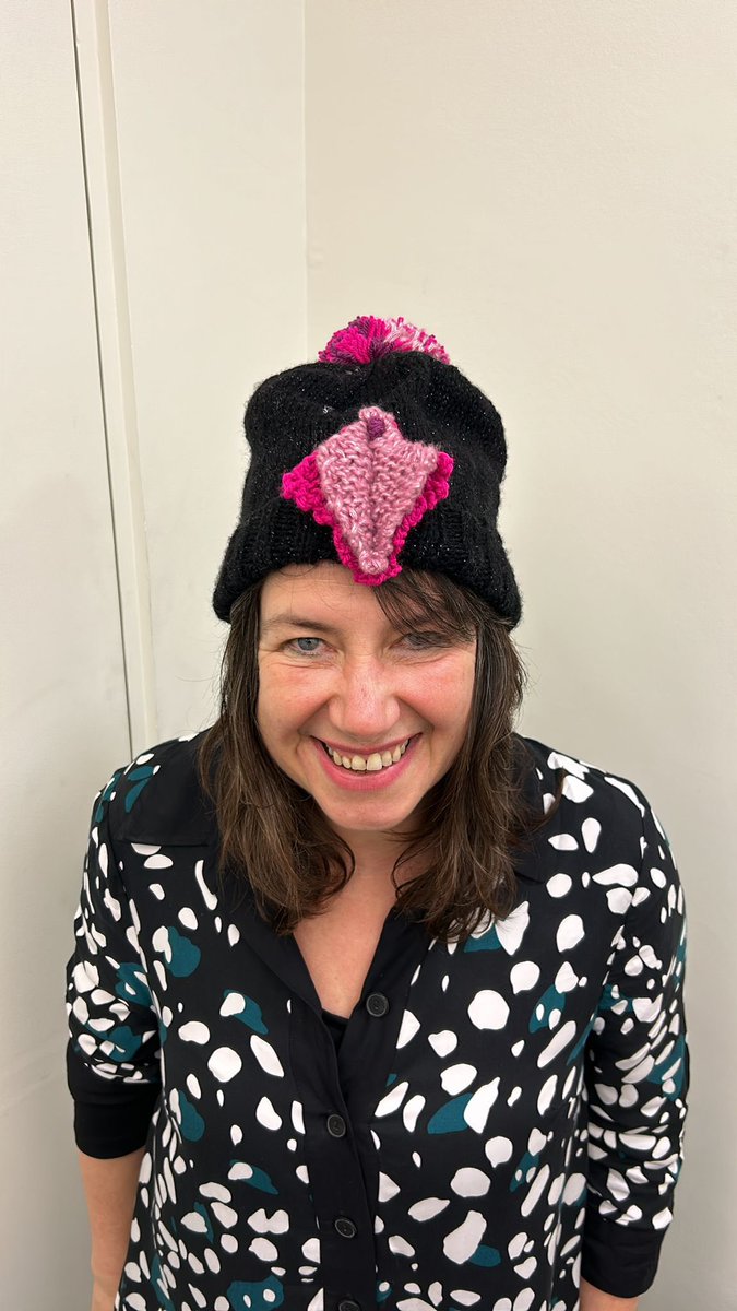 Absolutely thrilled with my fabulous hat knitted by my friend and forum colleague @michael_nevill - perfect for #WomensHealth campaigning! @RCNWomensHealth @FSRH_UK