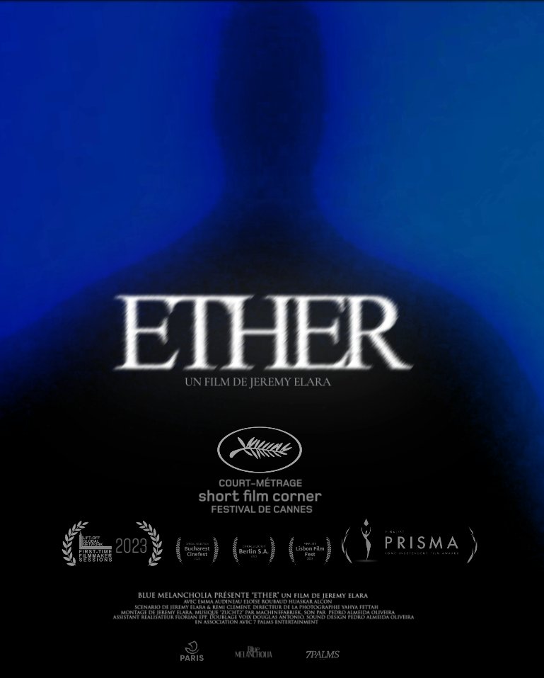 Affiche de mon prochain court-métrage 'Ether', qui sort ce mois-ci💠