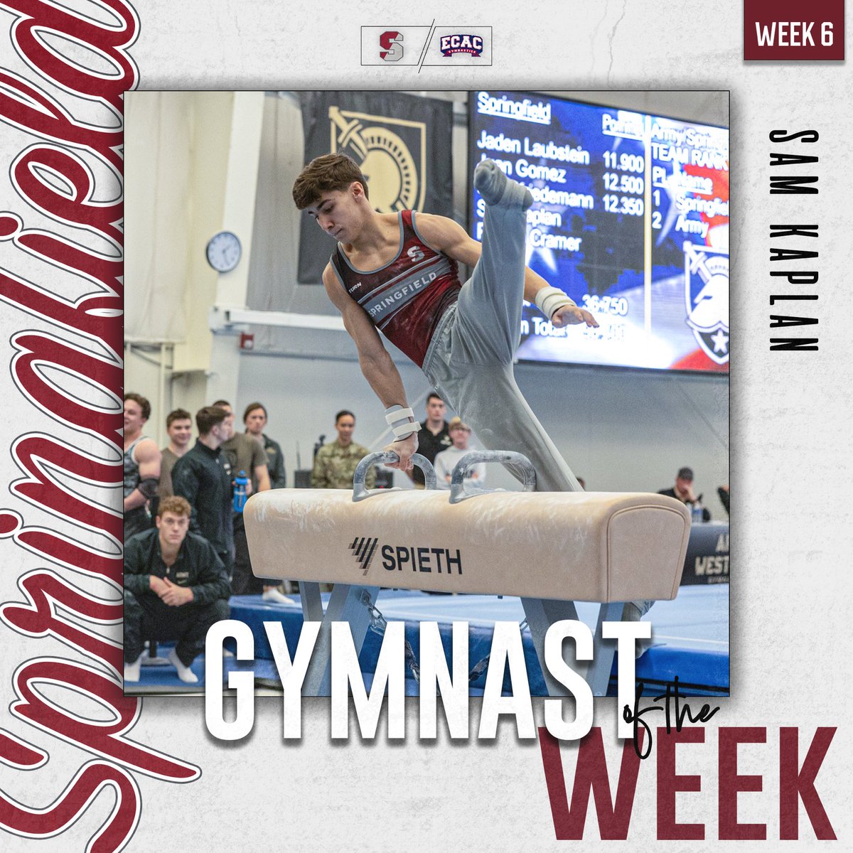 PrideMGym's tweet photo. Congratulations to Sophomore Sam Kaplan for earning ECAC Gymnast of the Week honors! 

#springfieldcollege #gymnastics #ncaagymnastics #scpridescfight https://t.co/irJ56ul7ED