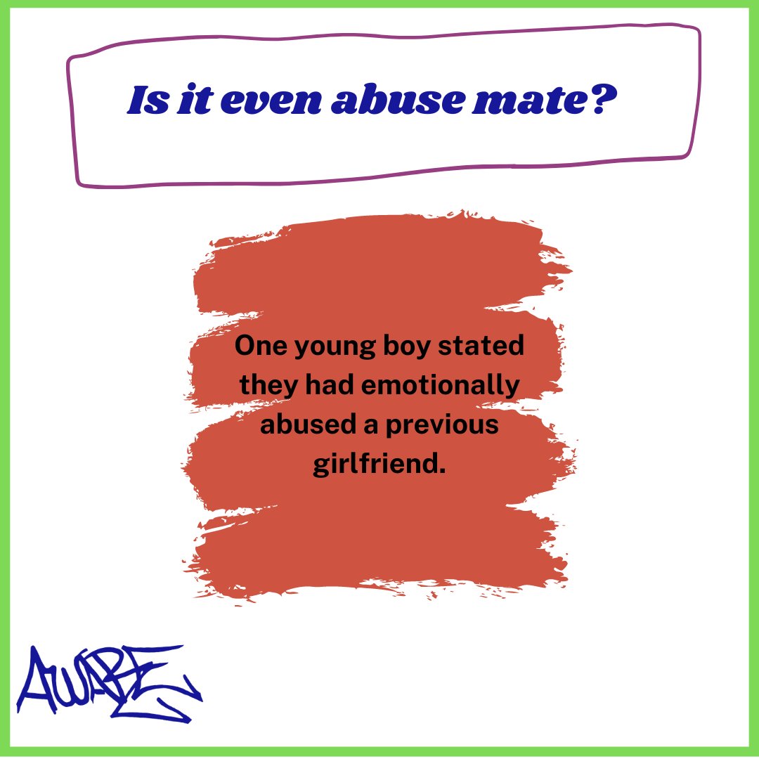 𝙎𝙩𝙖𝙩 𝙁𝙞𝙫𝙚 - is it even abuse mate? boys research. Some of the questions in the research were asking about the young boys own behaviours in their intimate relationships. #AWARE #Isitevenabusemate #LGBThistorymonth #Domesticabuse #Angus #CYP