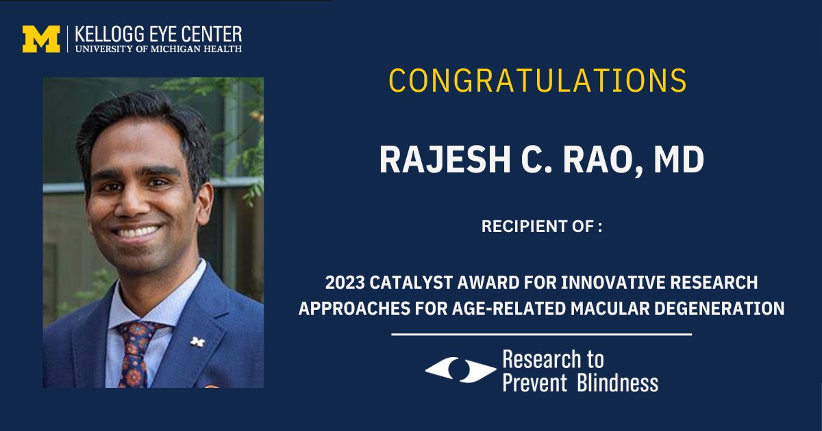 Congrats Dr. Rajesh C. Rao @surgeonretina for receiving the prestigious Research to Prevent Blindness award! 👏 Your outstanding contributions to eye research and innovative approaches to macular degeneration are truly inspiring. #EyeResearch #Congratulations #MakingADifference