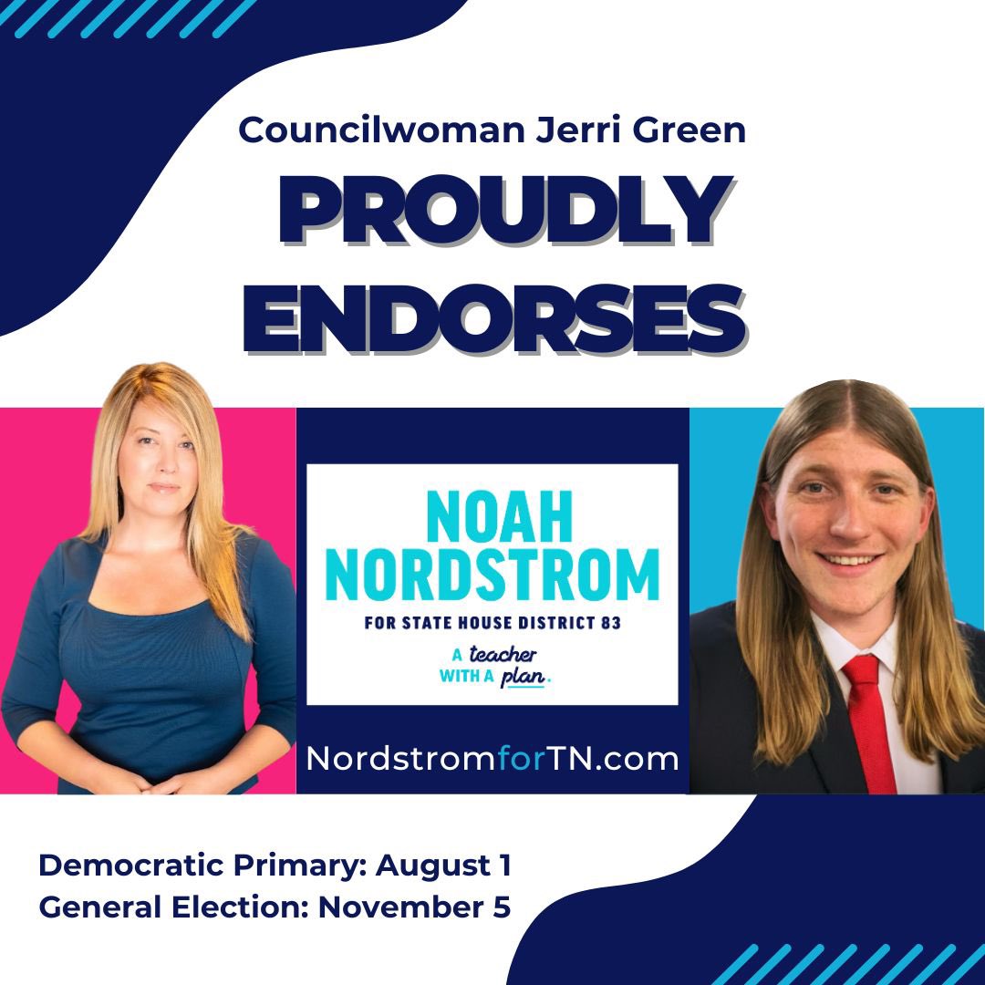 So grateful for the support of Councilwoman @Jerri_M_Green who represents much of East Memphis on City Council. We deserve a representative who is going to work collaboratively with Memphis—not against it.

#onetoughmother #ateacherwithaplan #govotetn