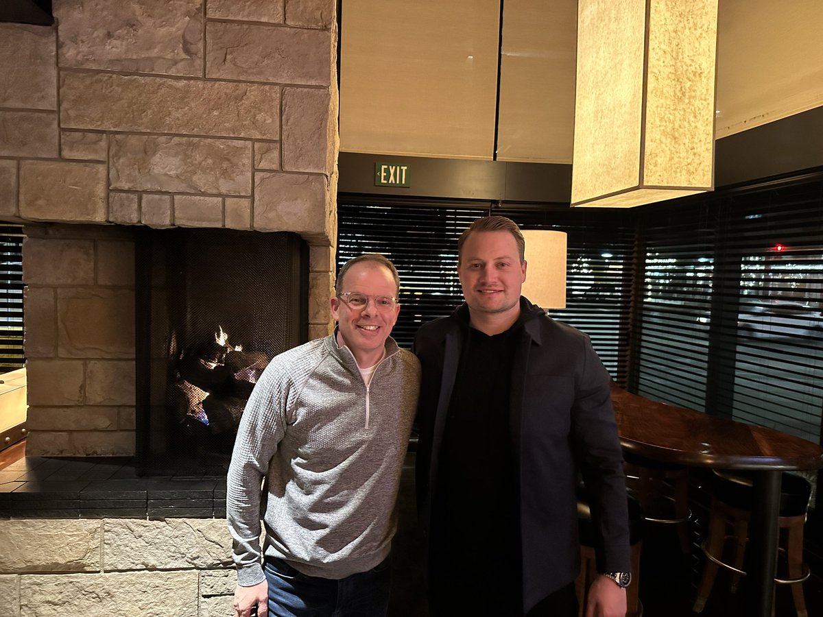 Topshelf_TSSM's tweet photo. 23 years ago, I scouted a left shot center playing for the Waterloo bantams named @mitchabov John Mitchell. Mitch had an excellent career playing 9 seasons in the NHL. A great player but a better person. Dinner last night in Denver. #Friendship #EliteClientele #TopShelfHockey https://t.co/ZhwLk3iVCb
